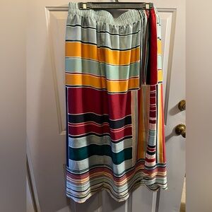 LOFT Multicolor Striped Maxi Skirt